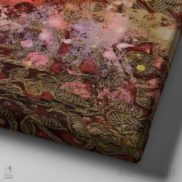 تابلو رویاهای شقایق اثر ایمی استوارت - نمای نزدیک بافت بوم