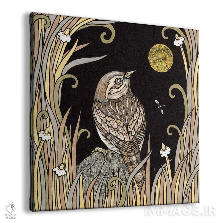 تابلو پرنده جنبانک پنهانشده (Wren: نوعی پرنده) اثر آنیتا اینوراریتی - نمای پرسپکتیو محصول