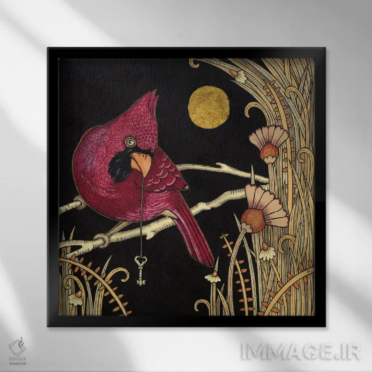تابلو کارباورال (پرنده یا مقام معنویتی، اینجا پرنده) اثر آنیتا اینوراریتی - نمای قابدار مشکی