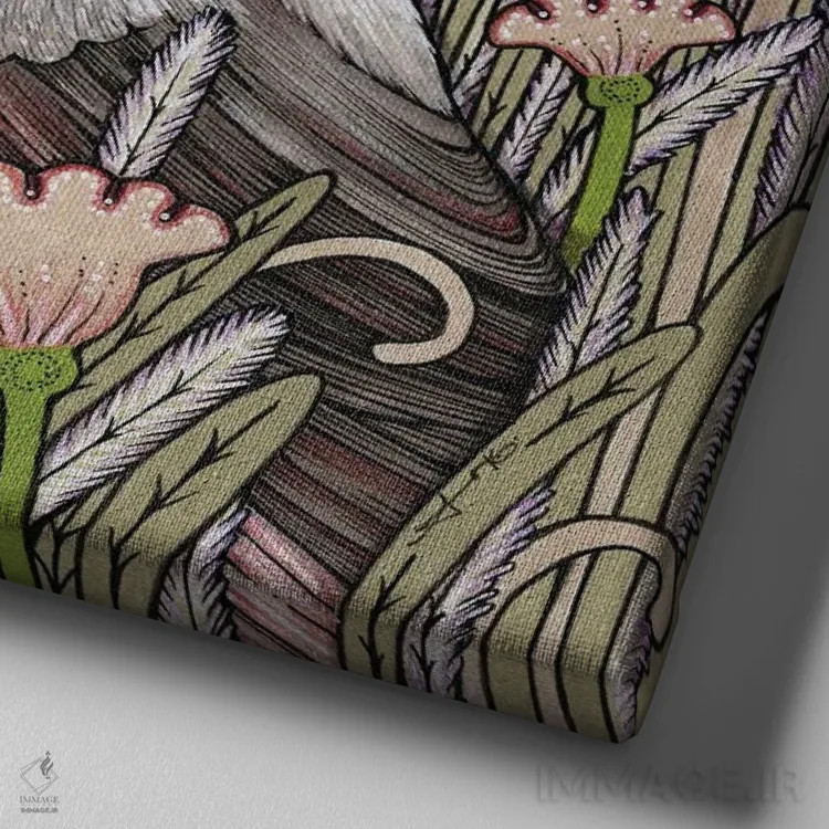 تابلو آنجاناس (موجودات افسانهای اسپانیایی) اثر آنیتا اینوراریتی - نمای نزدیک بافت بوم