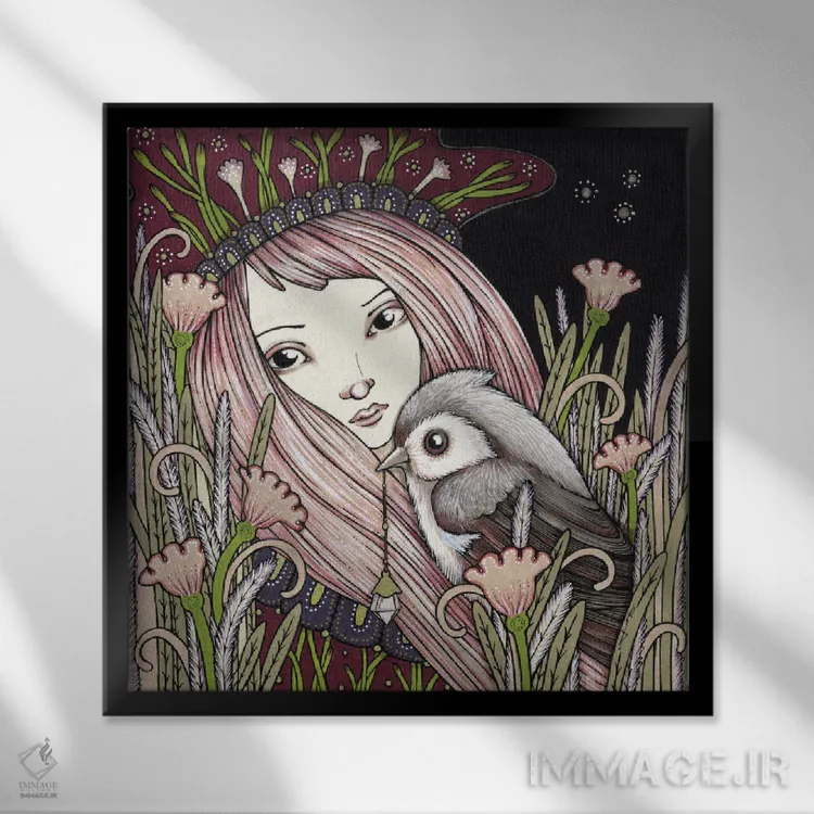 تابلو آنجاناس (موجودات افسانهای اسپانیایی) اثر آنیتا اینوراریتی - نمای قابدار مشکی