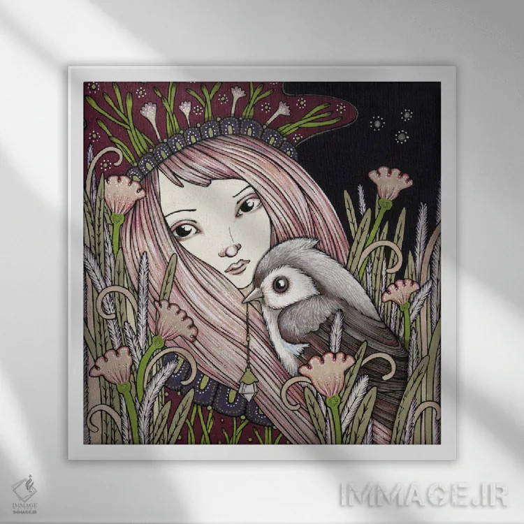 تابلو آنجاناس (موجودات افسانهای اسپانیایی) اثر آنیتا اینوراریتی - نمای قابدار سفید