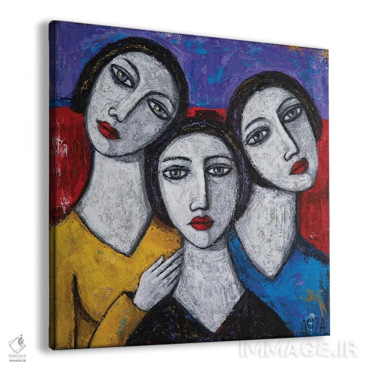 تابلو مادر و دختران اثر آسایزا - نمای پرسپکتیو محصول