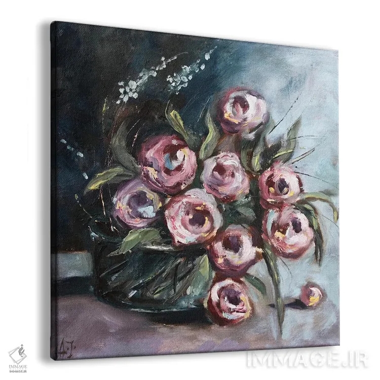 تابلو رزهای تیره اثر الکساندرا جاگودا - نمای پرسپکتیو محصول