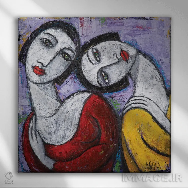 تابلو به من تکیه کن اثر آسایزا - نمای روبهرو روی دیوار