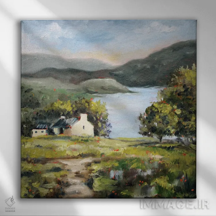 تابلو سرزمین افسانهای اثر الکساندرا جاگودا - نمای روبهرو روی دیوار