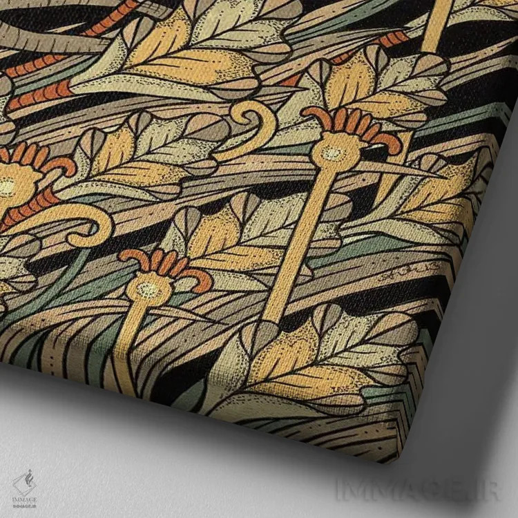 تابلو مرغ ماهیخوار (پرنده) اثر آنیتا اینوراریتی - نمای نزدیک بافت بوم