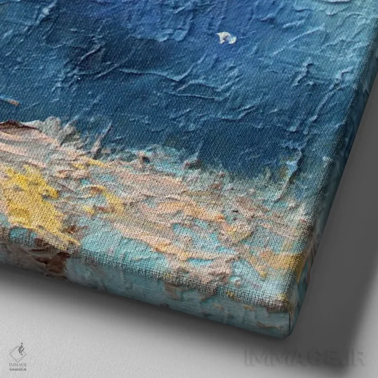 تابلو نور فانوس دریایی اثر الکساندرا جاگودا - نمای نزدیک بافت بوم