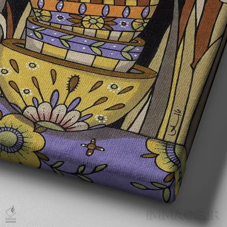 تابلو خانم وایت اثر آنیتا اینوراریتی - نمای نزدیک بافت بوم