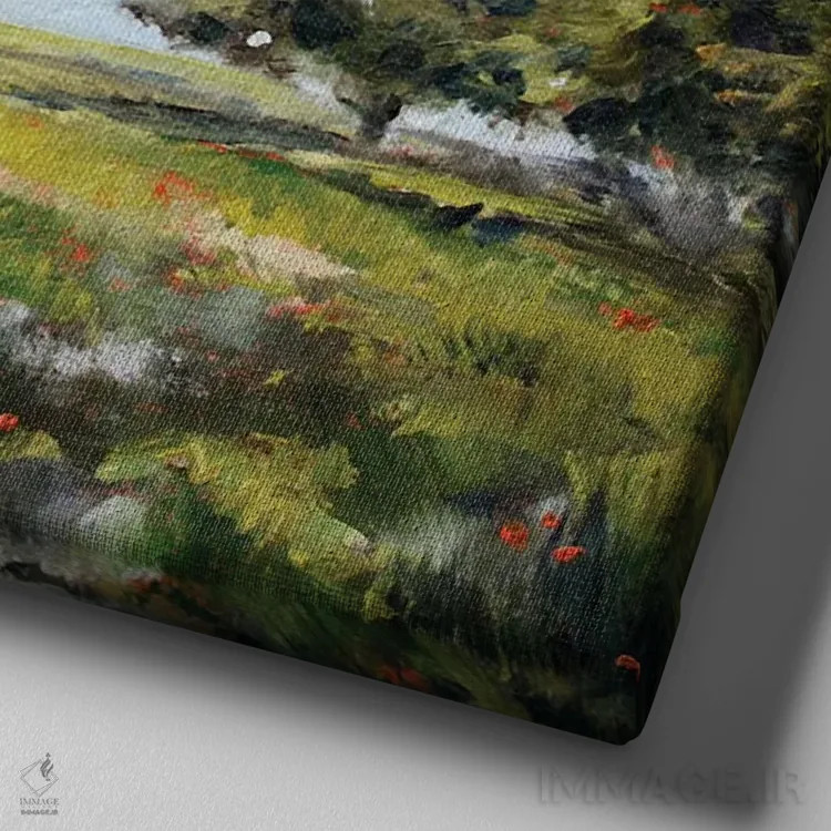 تابلو سرزمین افسانهای اثر الکساندرا جاگودا - نمای نزدیک بافت بوم