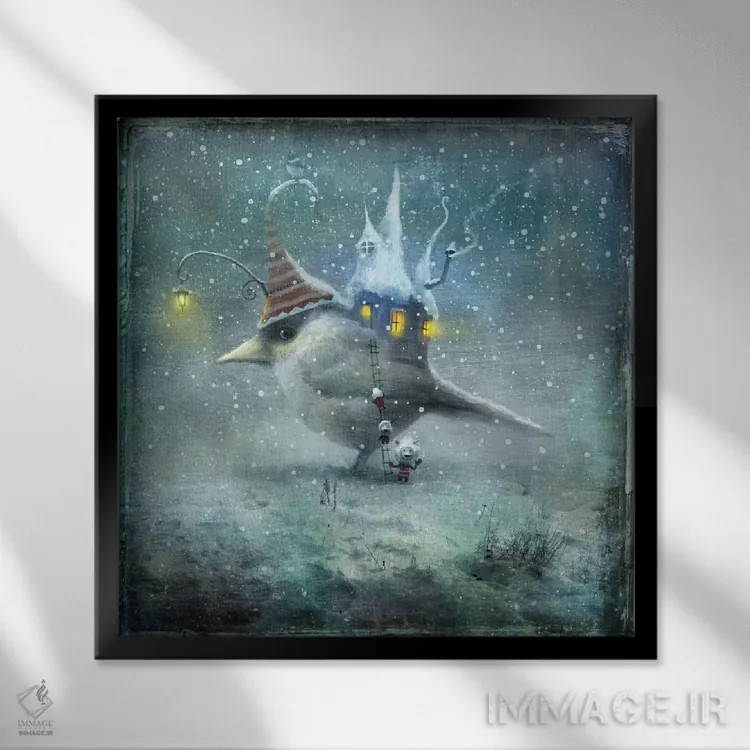 تابلو ما صلحآمیز آمدهایم اثر الکساندر یانسون - نمای قابدار مشکی