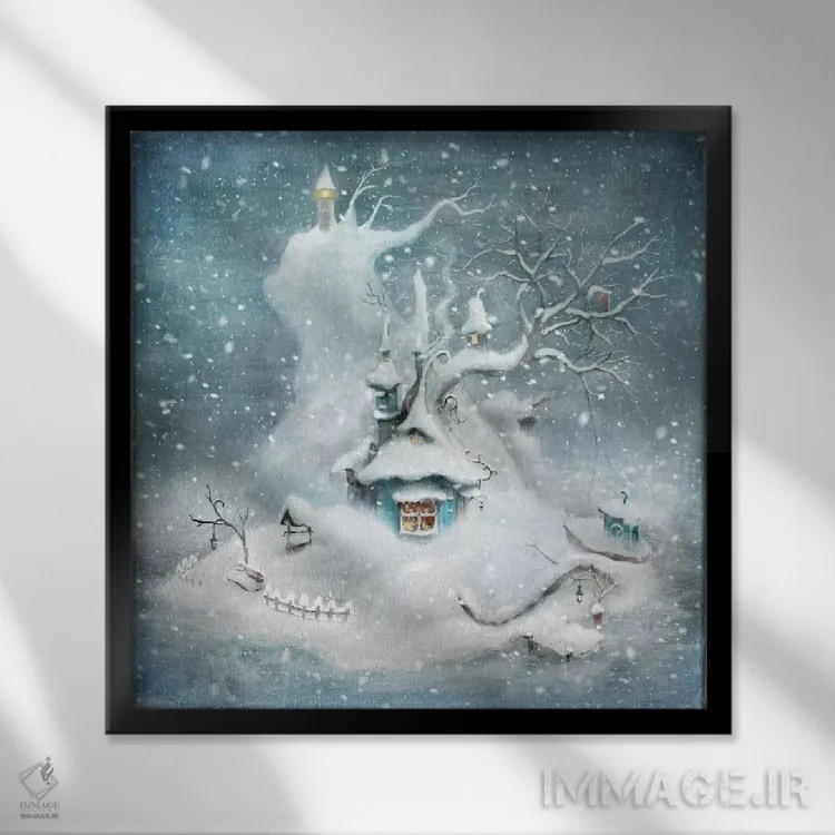 تابلو زمستان (سوئدی) اثر الکساندر یانسون - نمای قابدار مشکی