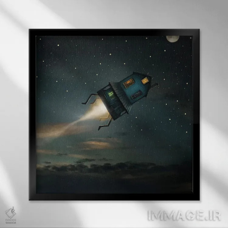 تابلو موشک طیفی اثر الکساندر یانسون - نمای قابدار مشکی