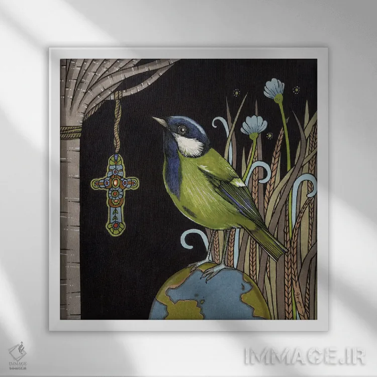 تابلو کشیش گرین اثر آنیتا اینوراریتی - نمای قابدار سفید