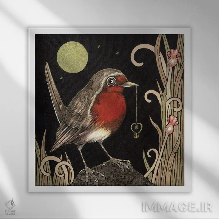 تابلو قلب یاقوتی من اثر آنیتا اینوراریتی - نمای قابدار سفید