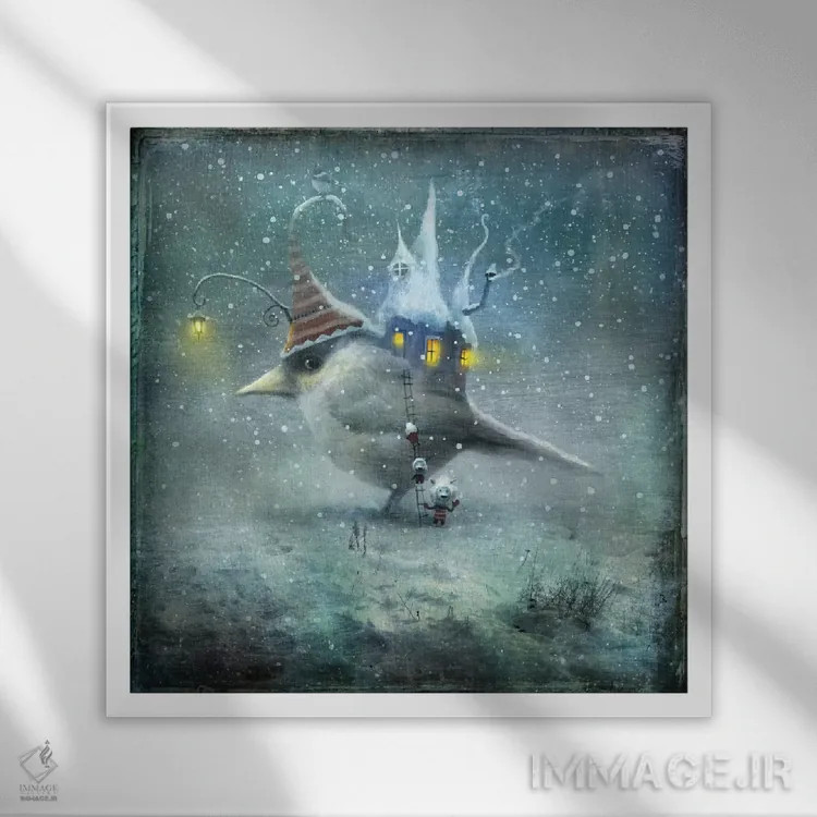 تابلو ما صلحآمیز آمدهایم اثر الکساندر یانسون - نمای قابدار سفید