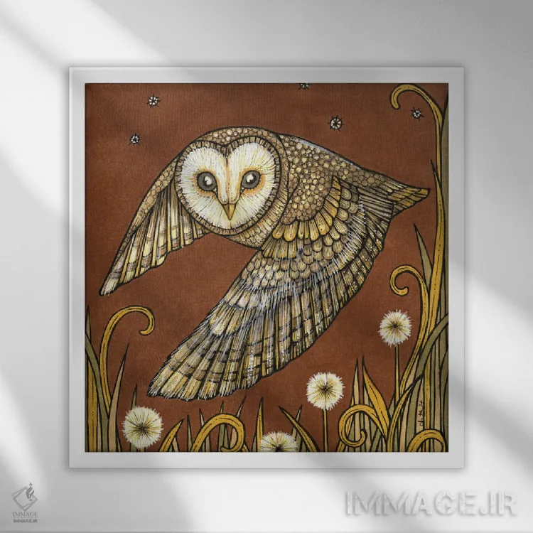 تابلو بالهای خاموش اثر آنیتا اینوراریتی - نمای قابدار سفید