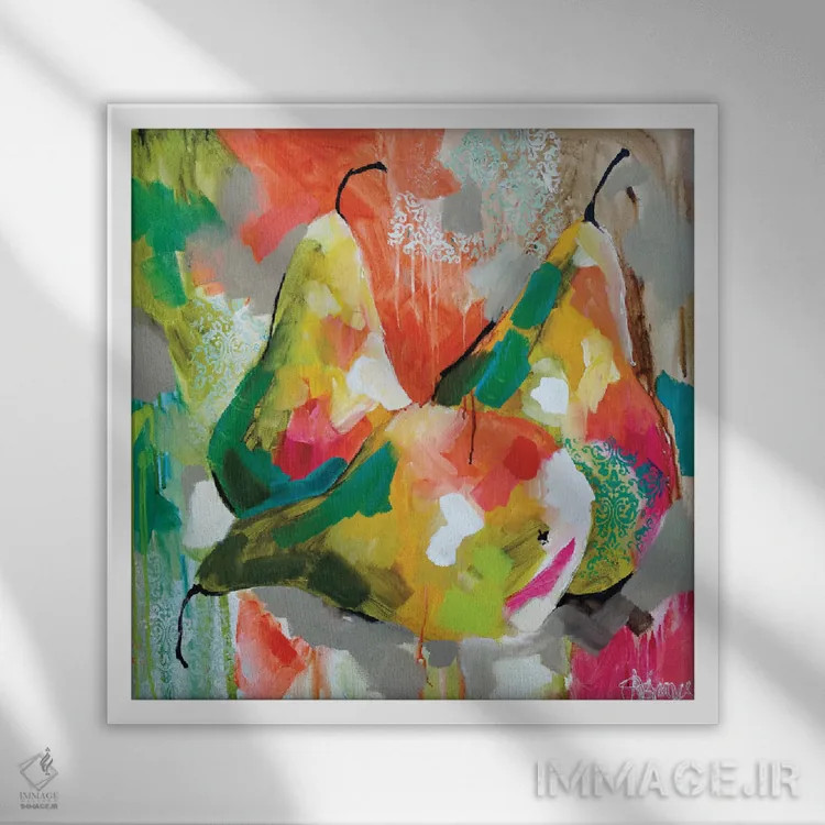 تابلو گلابیهای غرق در نور خورشید اثر آماندا جی. بروکس - نمای قابدار سفید