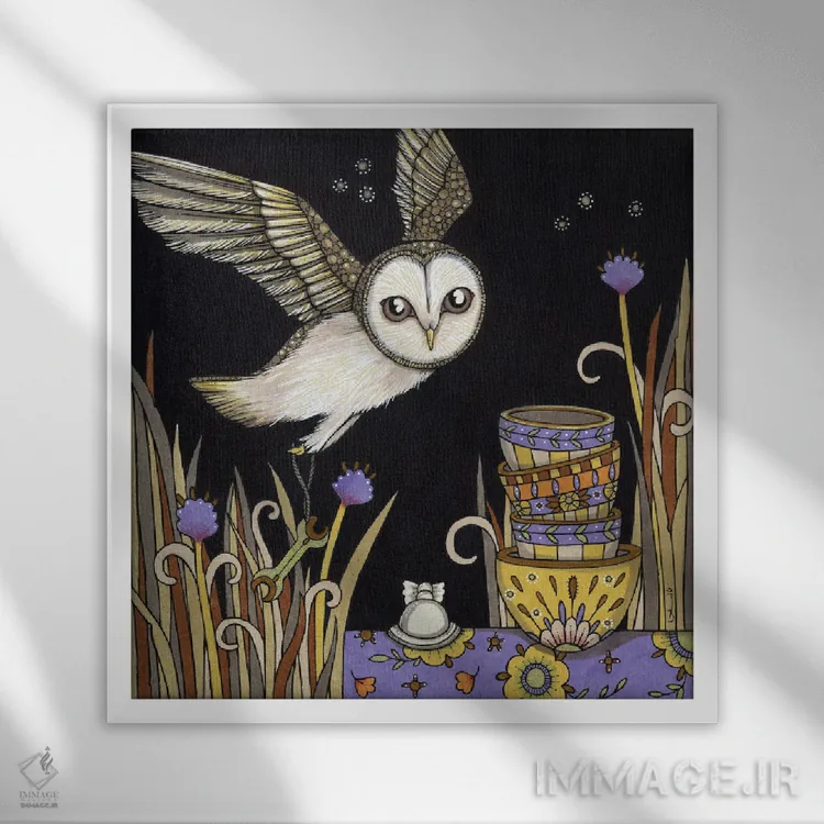 تابلو خانم وایت اثر آنیتا اینوراریتی - نمای قابدار سفید