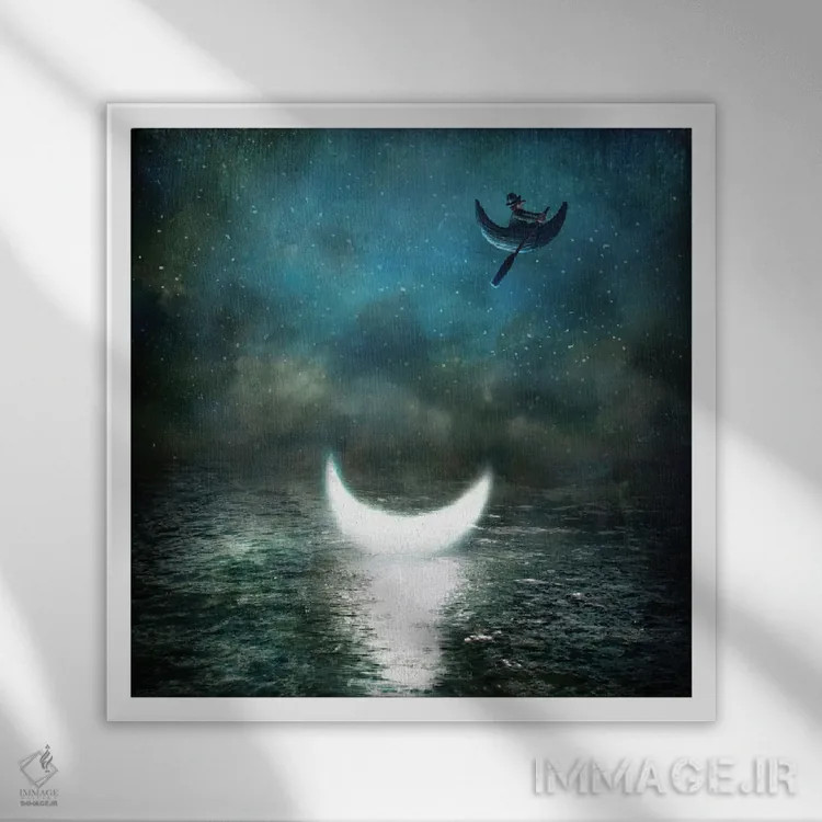 تابلو شب کسلکننده اثر الکساندر یانسون - نمای قابدار سفید