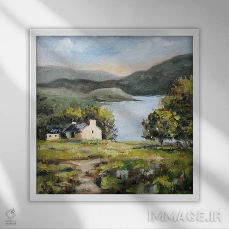 تابلو سرزمین افسانهای اثر الکساندرا جاگودا - نمای قابدار سفید