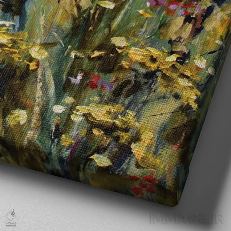 تابلو تانسی در چمنزار (گیاه دارویی) اثر الکساندرا جاگودا - نمای نزدیک بافت بوم