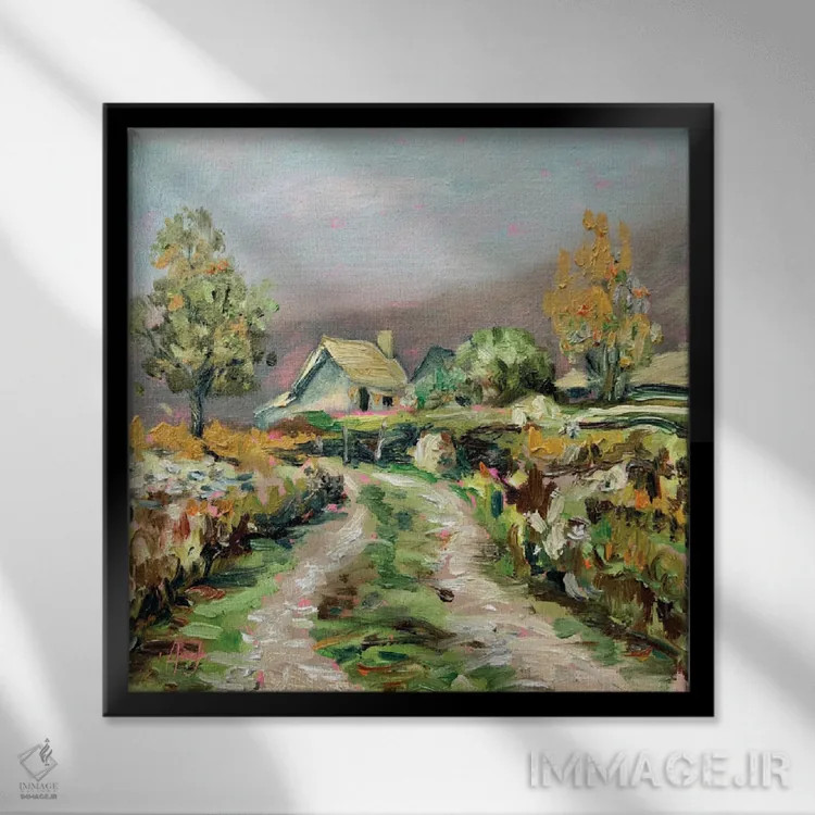 تابلو پاییز در ایرلند اثر الکساندرا جاگودا - نمای قابدار مشکی