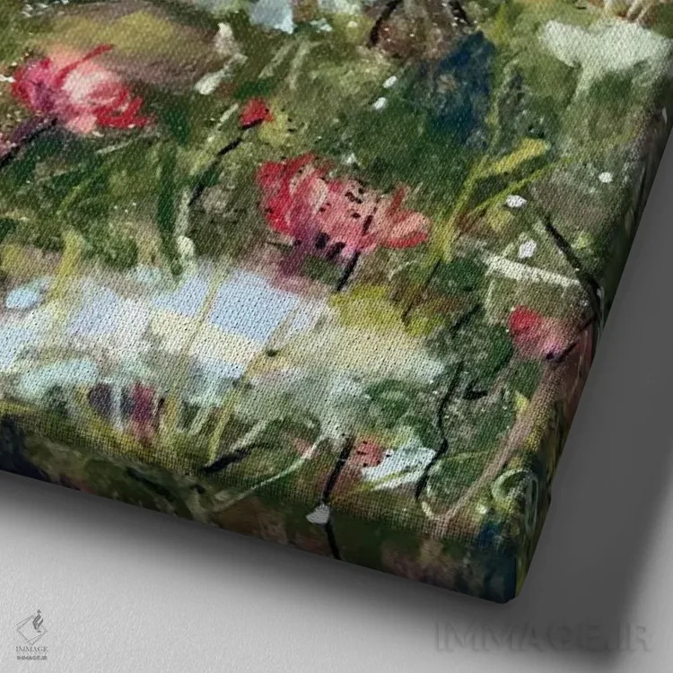 تابلو گیاهان دارویی تابستانی اثر الکساندرا جاگودا - نمای نزدیک بافت بوم