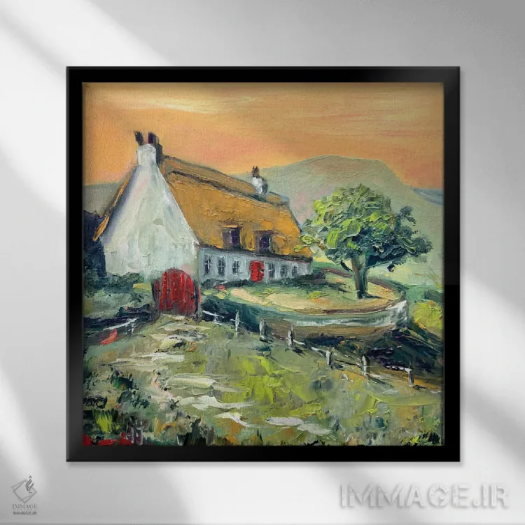 تابلو کلبه اثر الکساندرا جاگودا - نمای قابدار مشکی