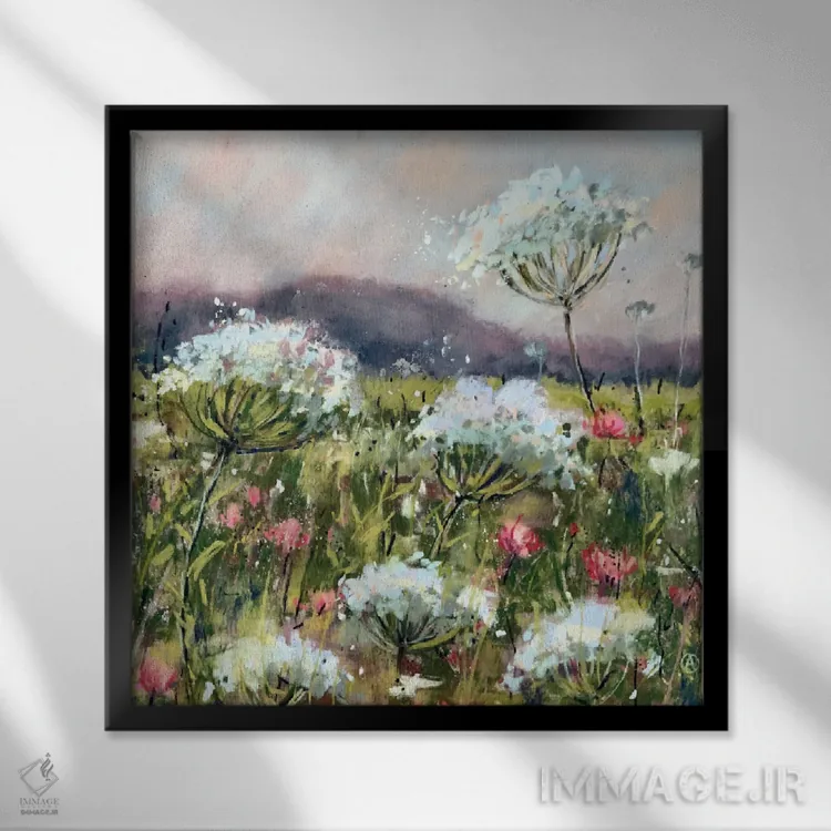 تابلو گیاهان دارویی تابستانی اثر الکساندرا جاگودا - نمای قابدار مشکی