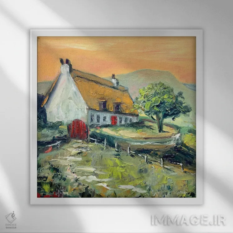 تابلو کلبه اثر الکساندرا جاگودا - نمای قابدار سفید