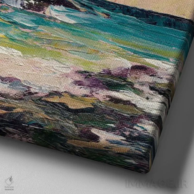 تابلو هاوایی اثر الکساندرا جاگودا - نمای نزدیک بافت بوم