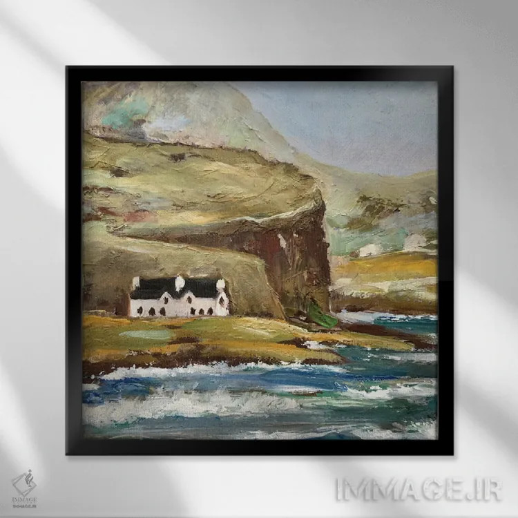 تابلو ساحل ایرلند اثر الکساندرا جاگودا - نمای قابدار مشکی