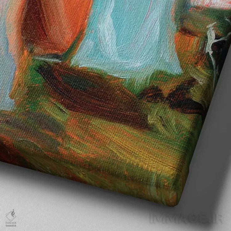 تابلو در باغ من اثر الکساندرا جاگودا - نمای نزدیک بافت بوم