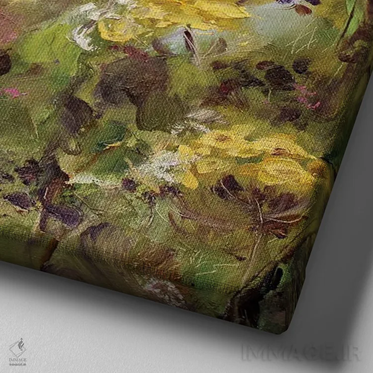 تابلو در چمنزار اثر الکساندرا جاگودا - نمای نزدیک بافت بوم