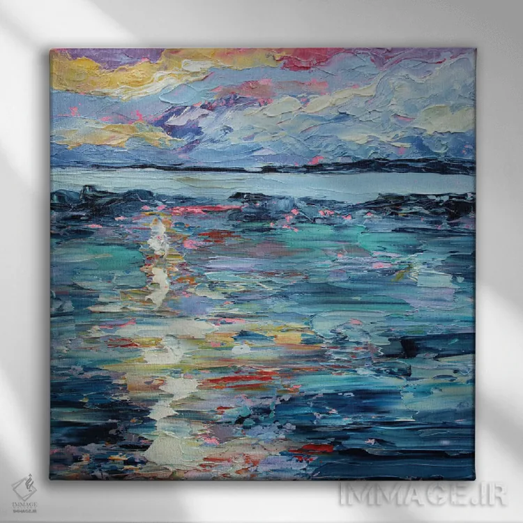 تابلو دیدار غروب خورشید اثر الکساندرا جاگودا - نمای روبهرو روی دیوار