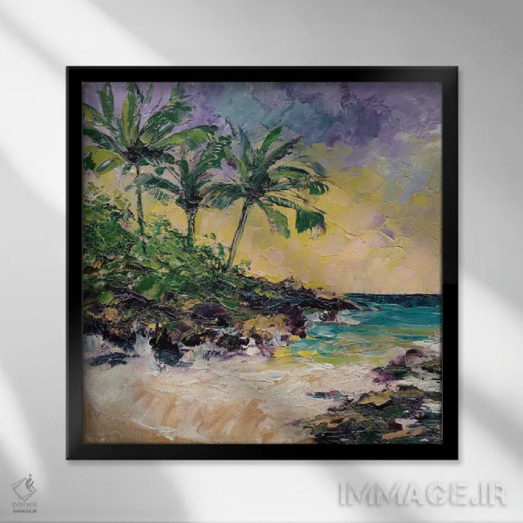 تابلو هاوایی اثر الکساندرا جاگودا - نمای قابدار مشکی