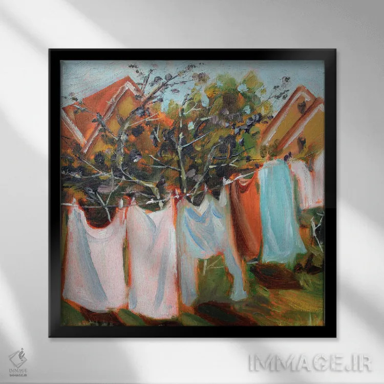 تابلو در باغ من اثر الکساندرا جاگودا - نمای قابدار مشکی