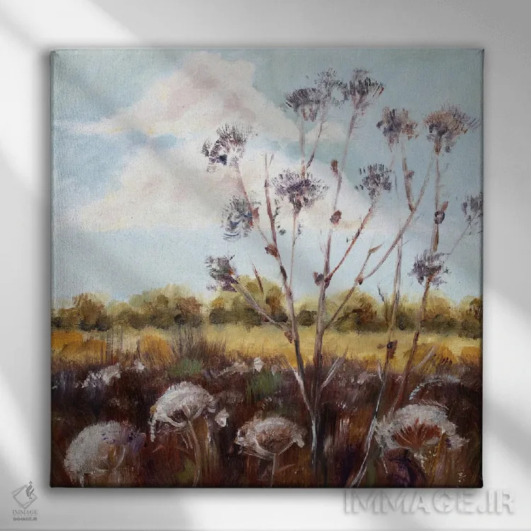تابلو گیاهان پاییزی اثر الکساندرا جاگودا - نمای روبهرو روی دیوار