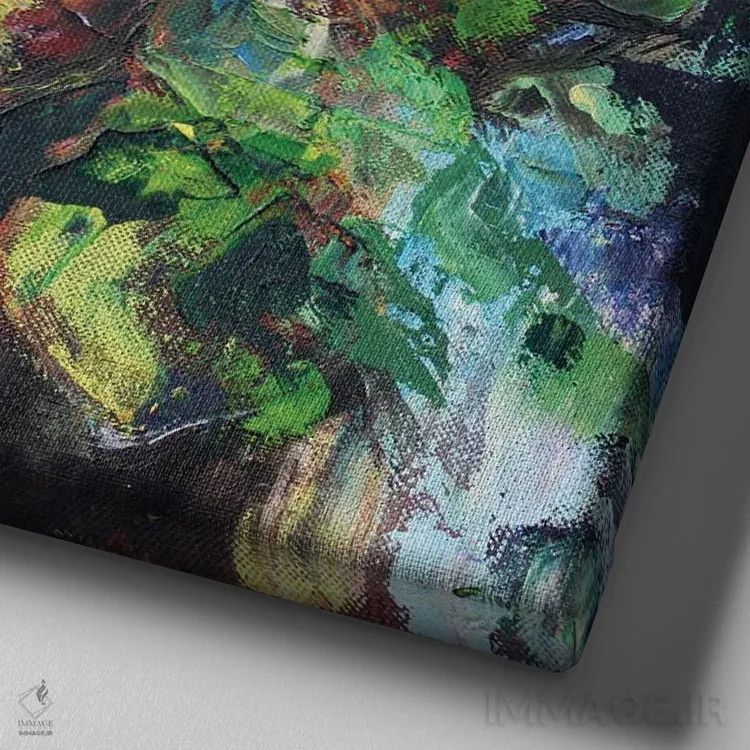 تابلو درخت لیمو اثر الکساندرا جاگودا - نمای نزدیک بافت بوم