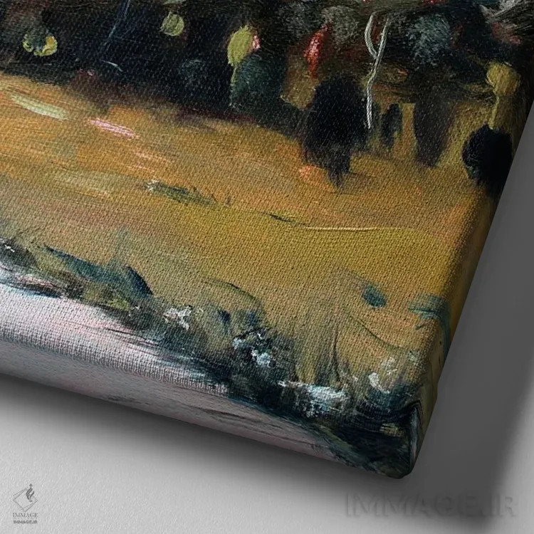 تابلو رودخانه کوهستانی اثر الکساندرا جاگودا - نمای نزدیک بافت بوم