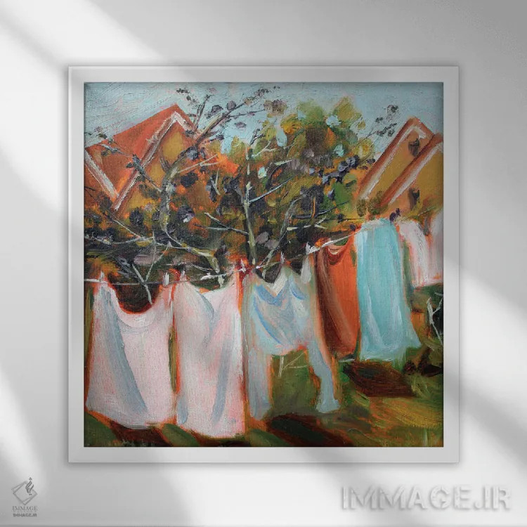 تابلو در باغ من اثر الکساندرا جاگودا - نمای قابدار سفید