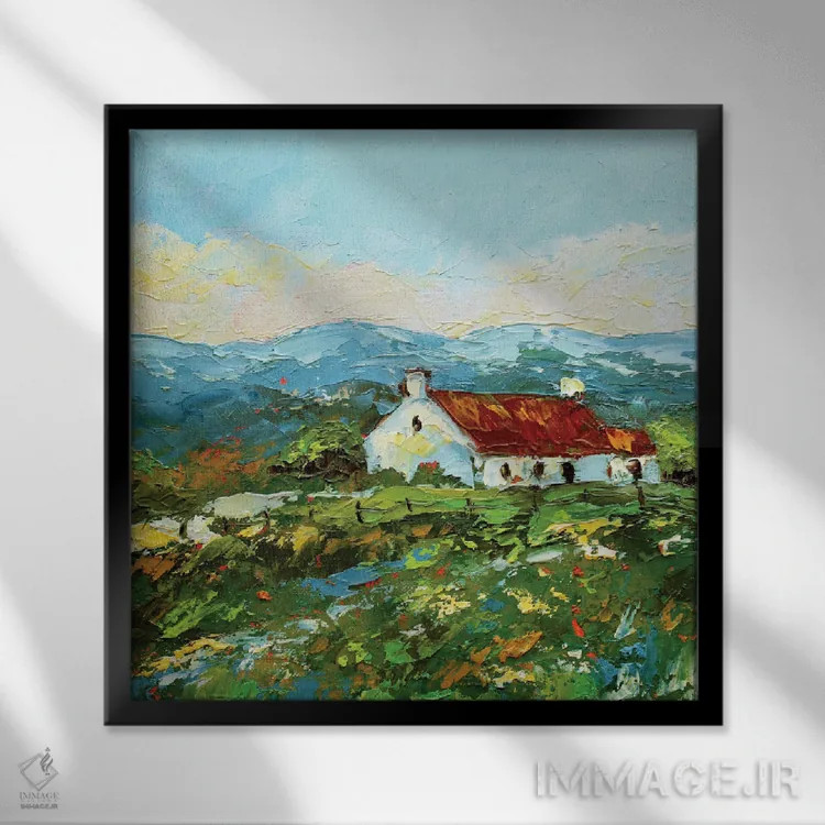 تابلو کلبه ایرلندی اثر الکساندرا جاگودا - نمای قابدار مشکی