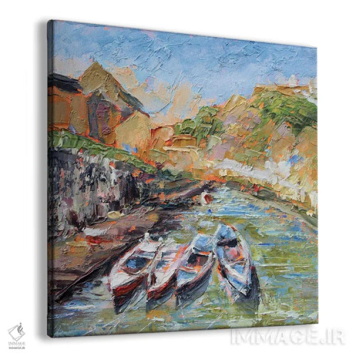 تابلو قایقهای پارویی اثر الکساندرا جاگودا - نمای پرسپکتیو محصول