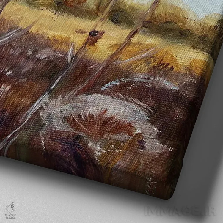 تابلو گیاهان پاییزی اثر الکساندرا جاگودا - نمای نزدیک بافت بوم