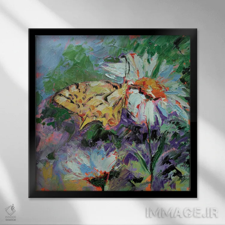 تابلو پروانه اثر الکساندرا جاگودا - نمای قابدار مشکی