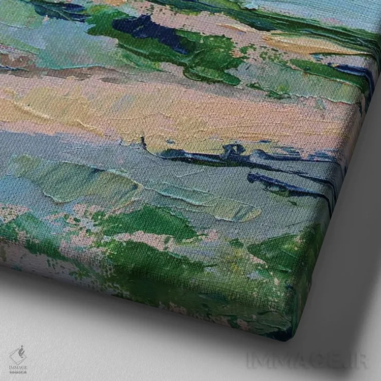 تابلو در ساحل اثر الکساندرا جاگودا - نمای نزدیک بافت بوم