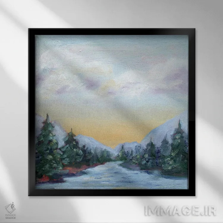 تابلو جنگل کاج اثر الکساندرا جاگودا - نمای قابدار مشکی