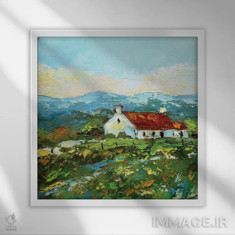 تابلو کلبه ایرلندی اثر الکساندرا جاگودا - نمای قابدار سفید