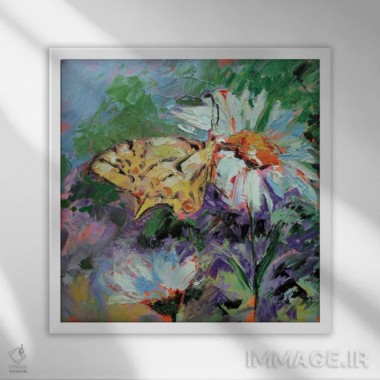 تابلو پروانه اثر الکساندرا جاگودا - نمای قابدار سفید